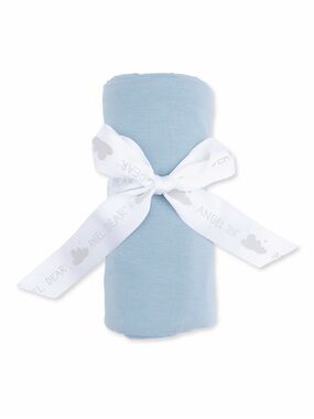 Angel Dear Solid Stone Blue Bamboo Swaddle Blanket